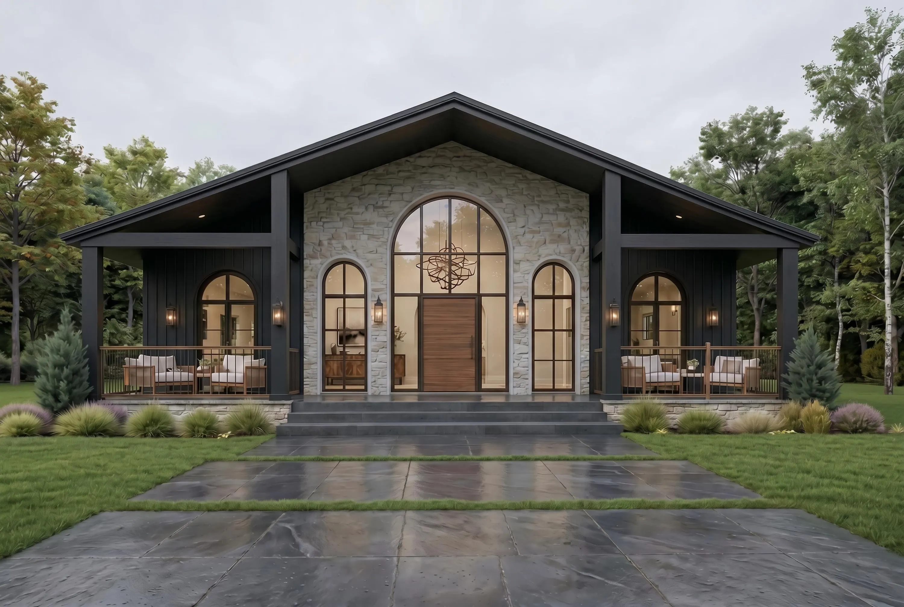 Modern Black Farmhouse Plan | 1800 Sq Ft Single Story House Plan | 3 Bed 2 Bath
