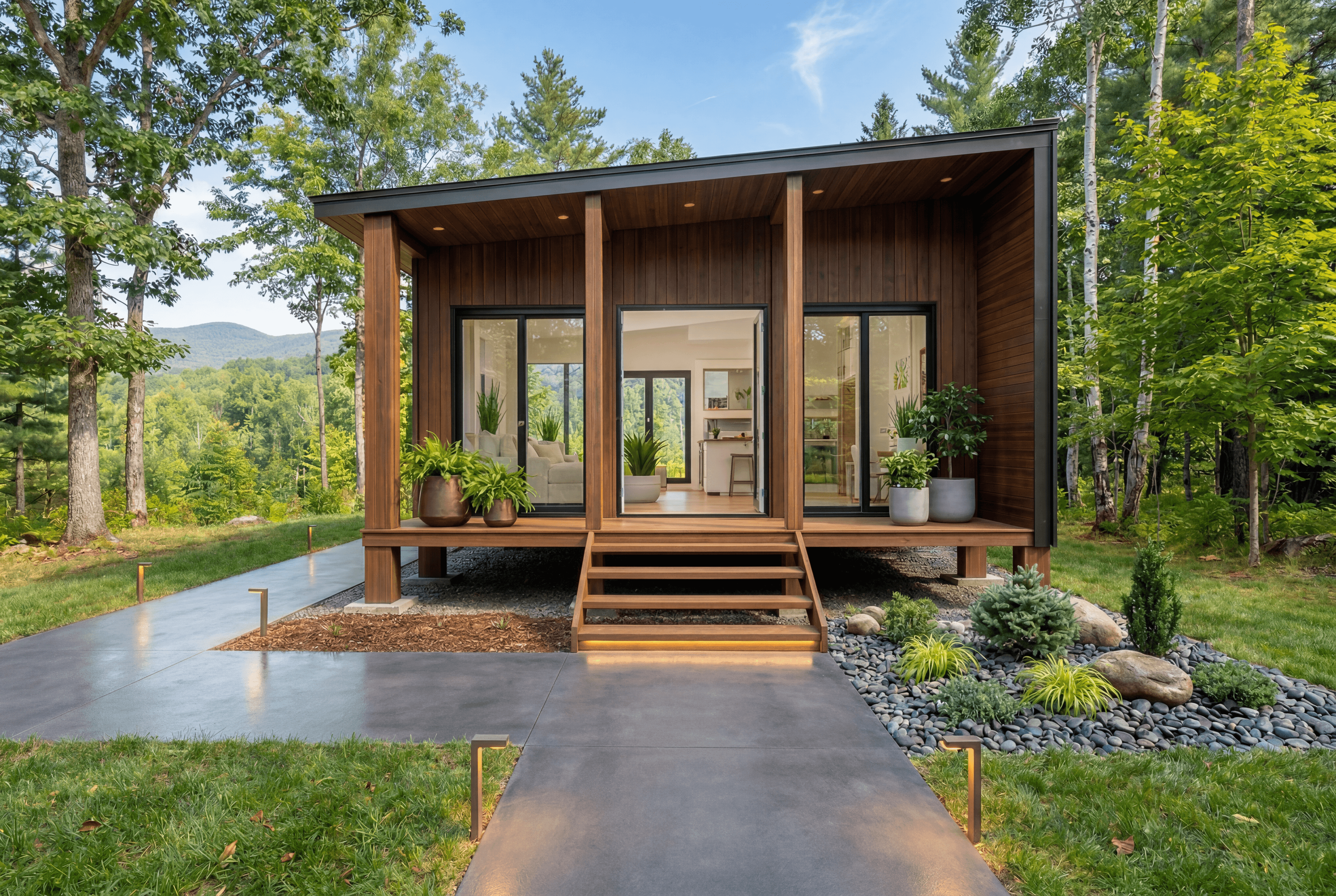 Modern Cabin House Plans – 1 Bedroom Tiny Home Blueprint
