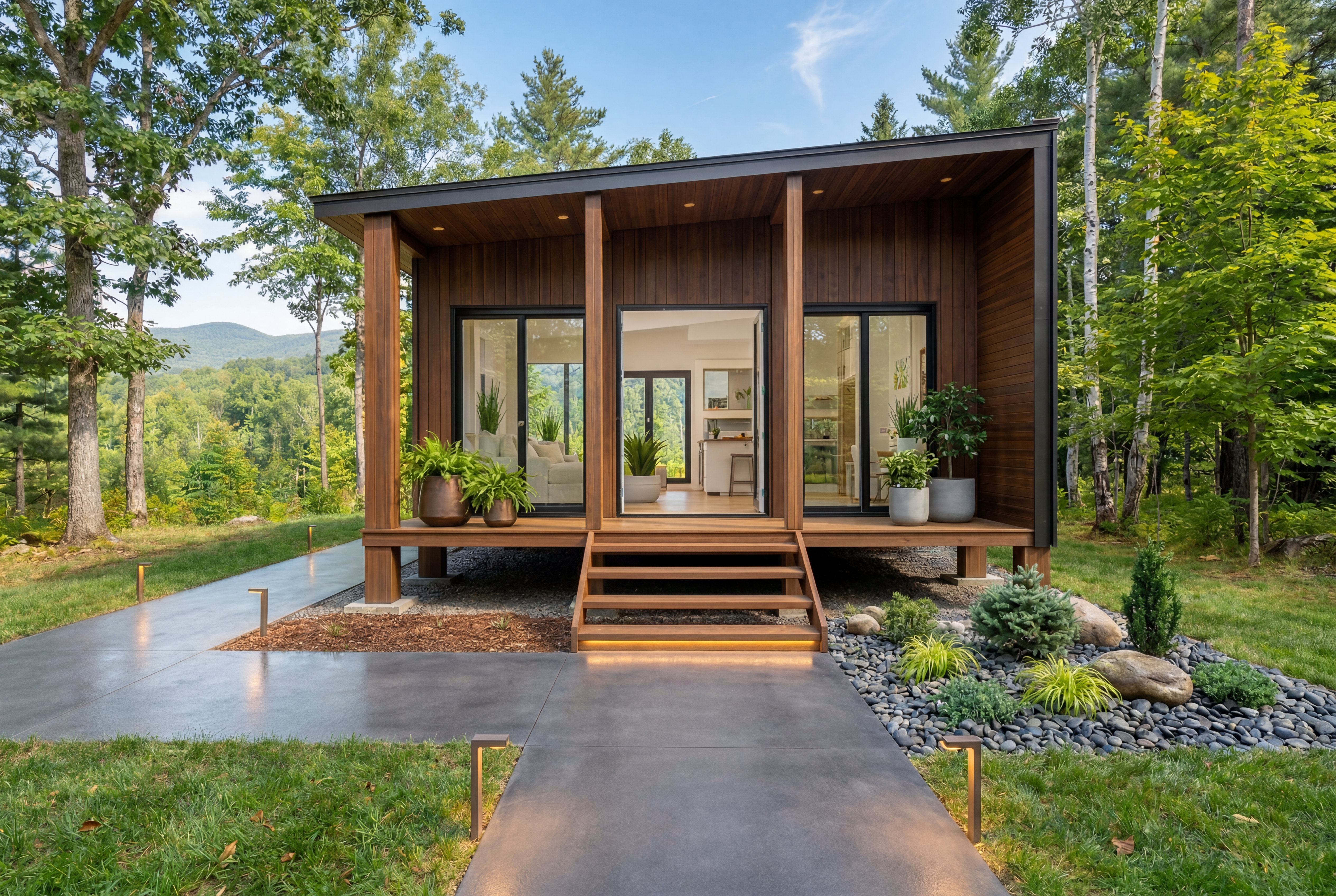 Modern Cabin House Plans – 1 Bedroom Tiny Home Blueprint