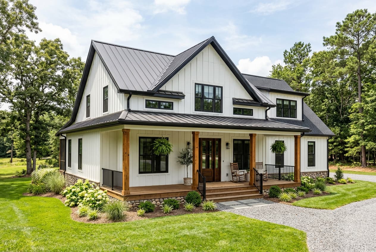 Farmhouse barndominium exterior