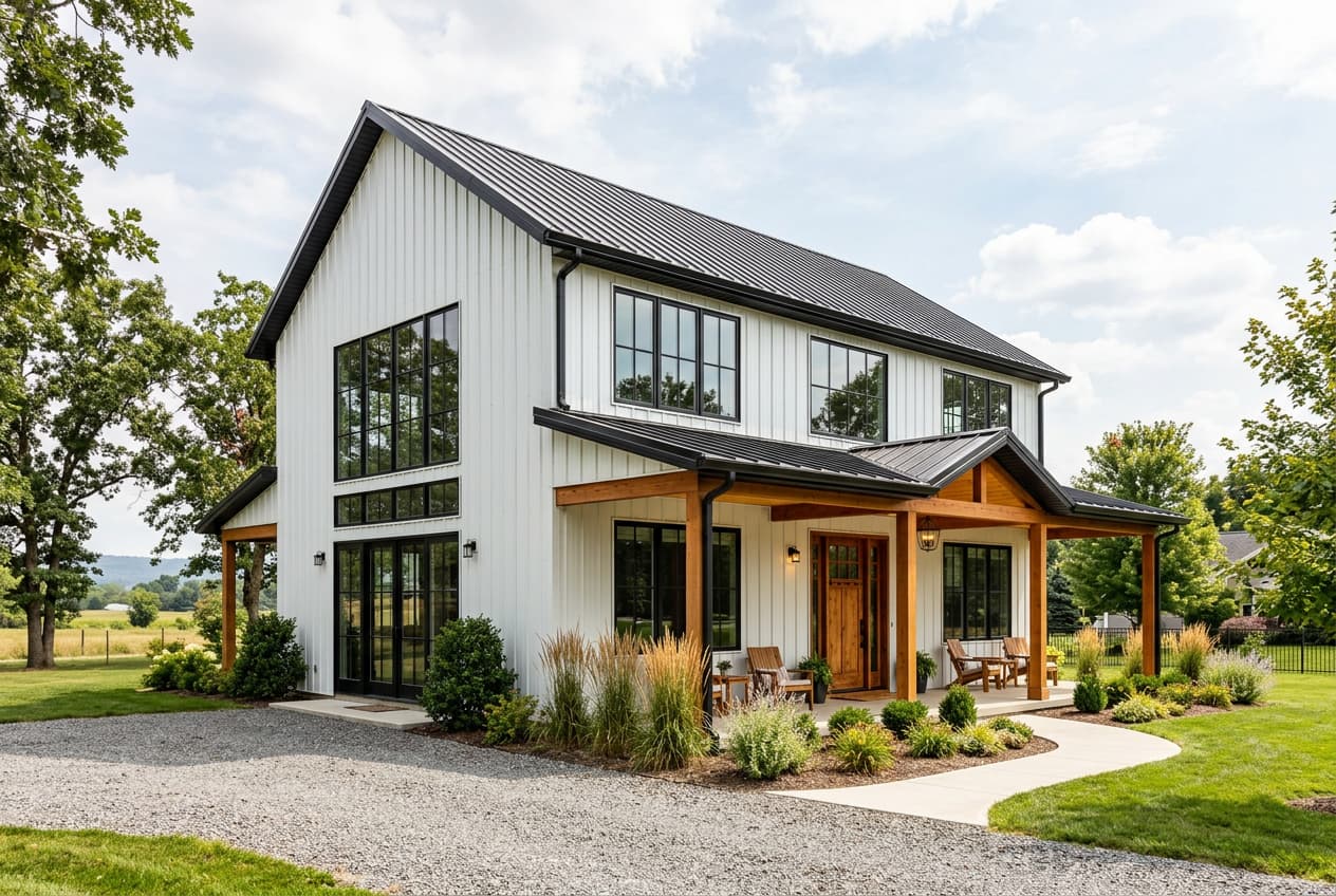 Two-story barndominium exterior